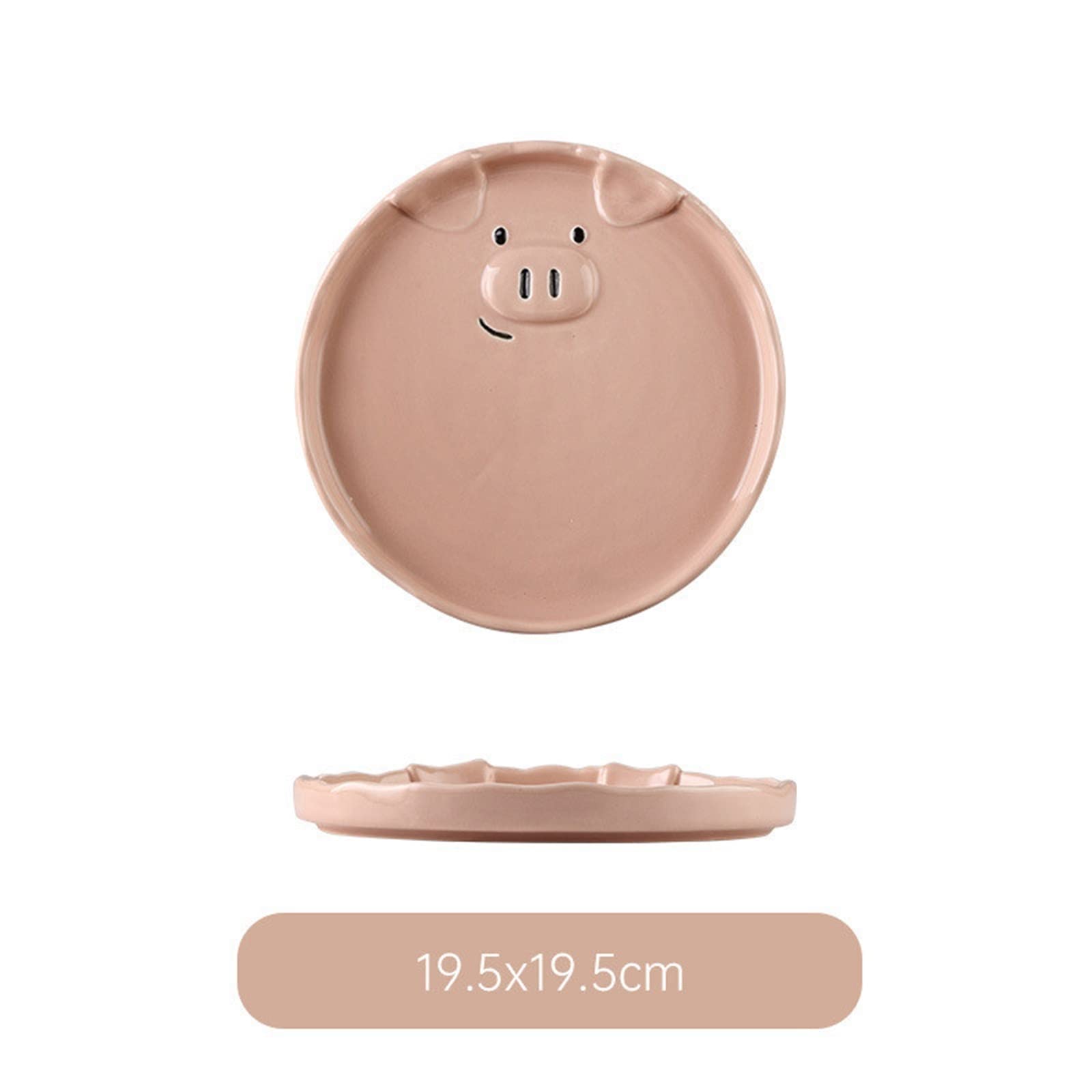 Essteller, Motiv: schönes Mädchen mit Herz, rosa Schwein, Keramik-Essteller, Instant-Nudeln, Schüssel, Frühstücksteller, Kaffeetasse