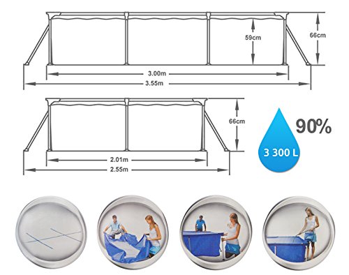 Miniatura 7 de Bestway 8321265 Piscina Rectangular Con Depuradora 300x200x66 Cm.