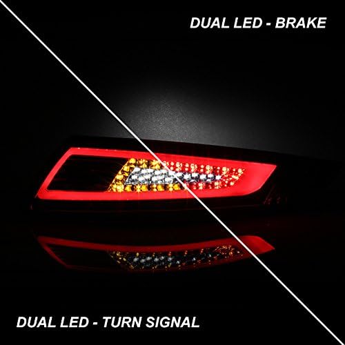 AKKON - For 05-08 Porsche 911 Carrera GT Targa Red Clear Lens LED Light Tube Tail Brake Light Lamps