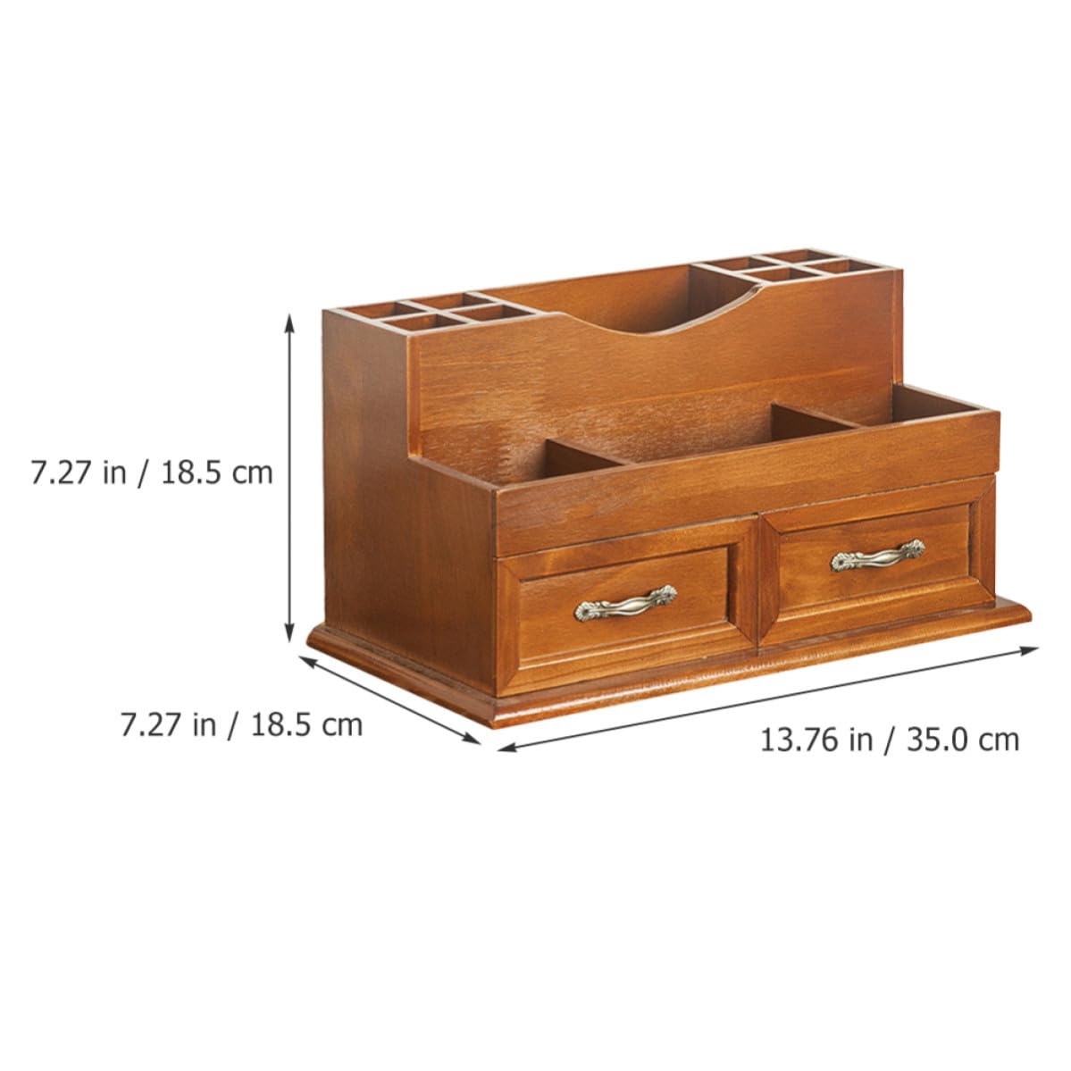 Yardwe Kommode Organizer aus Holz im Retro Schubladen Stil, 2 geteilter Schreibtisch Organizer mit Vintage Design, Aufbewahrung für Ohrringe und kleine Handarbeiten, ideal als