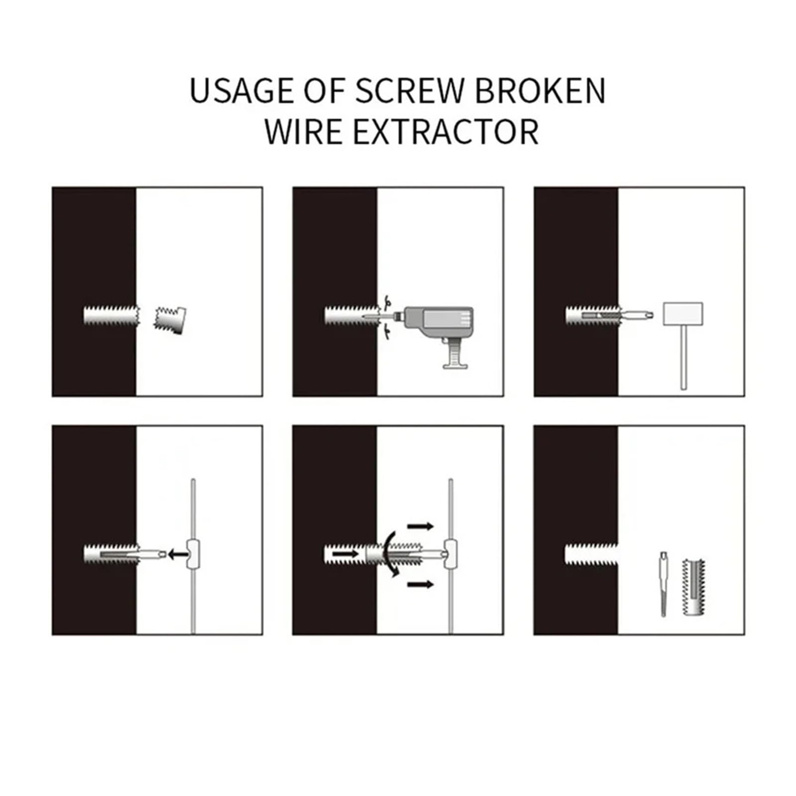 Juego de 5 Brocas para extraer Tornillos Rotos, roscas hexagonales, extracción de Pernos dañados, Herramientas eléctricas, Accesorios para tuberías y grifos.