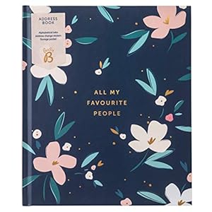 Busy B Groot adresboek met alfabetische tabbladen, Adreswijziging Stickers & Pocket, Mooie bloemblaadjes