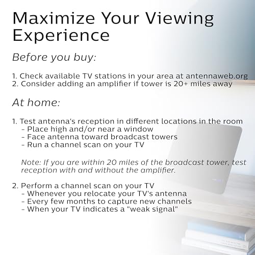 Philips Elite Channel Finder Indoor TV Antenna, Long Range Antenna by PHILIPS - Used condition - Image 9