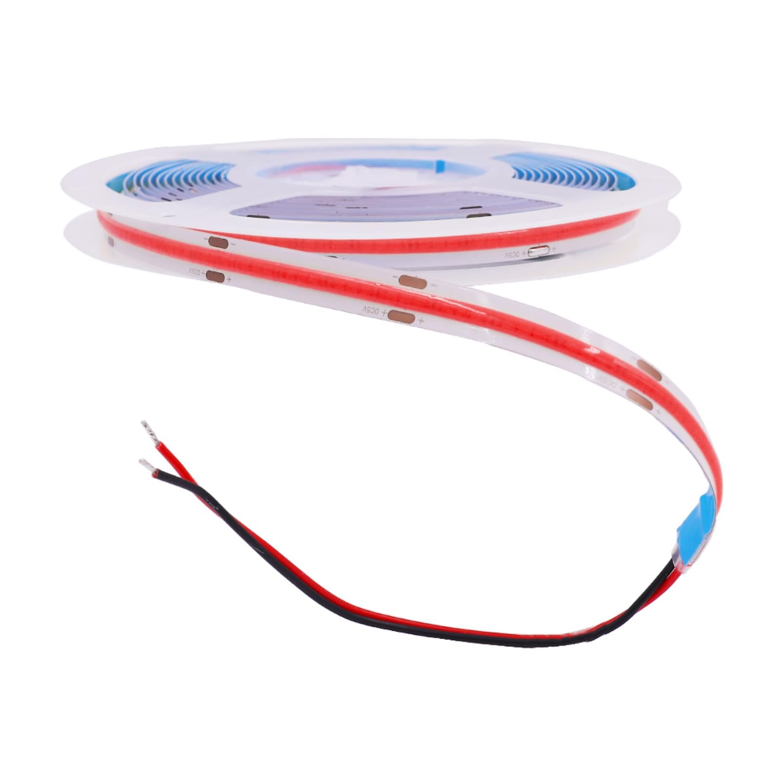 GQL Bare Wires 5V COB LED Strip with Self-Adhesive Tape, 320 LEDs/m Flexible Light Ribbon for Cabinet, Shelf, Home Kitchen Lighting DIY Commercial Decor