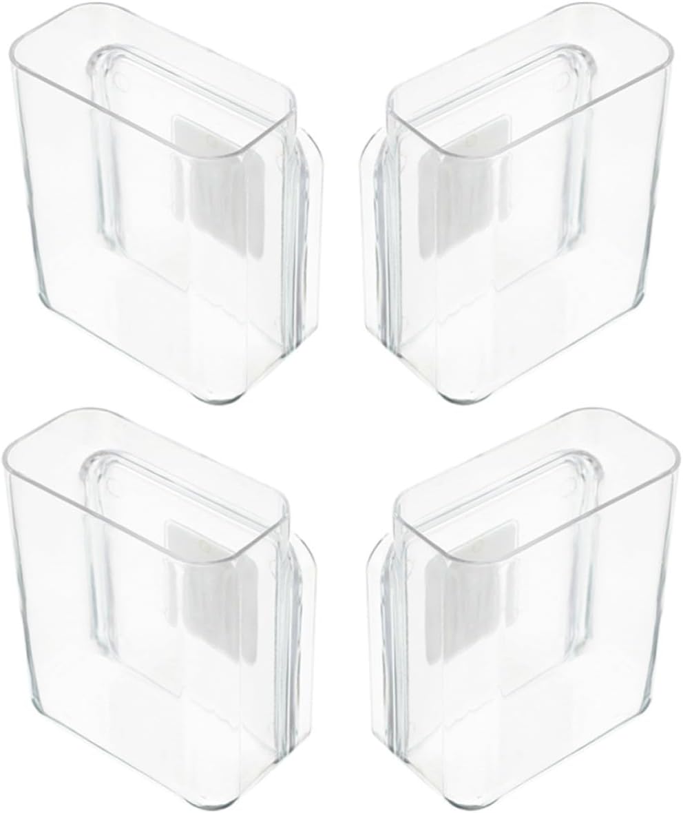 Baluue 4pcs Wall Mounted Plastic Storage Box for Phone and Remote Organizer