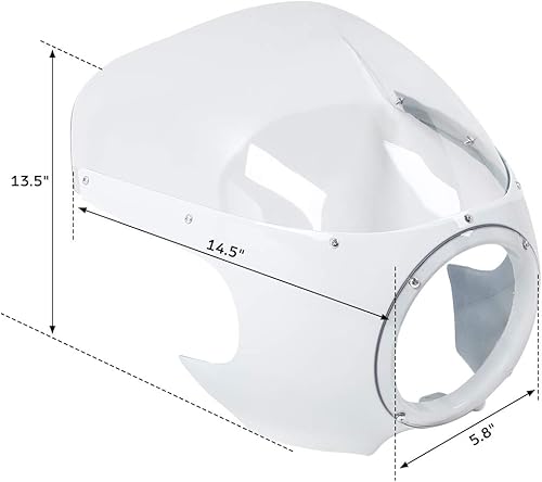 Miniatura 7 de TCT-MOTORPARTS 5.75 "5-34" blanco Cafe Racer faro carenado parabrisas para Harley Sportster XL 883 Dyna