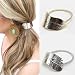 Polytree 2Pcs Womens Girls Leaf Hair Band Rope Elastic Ponytail Holder