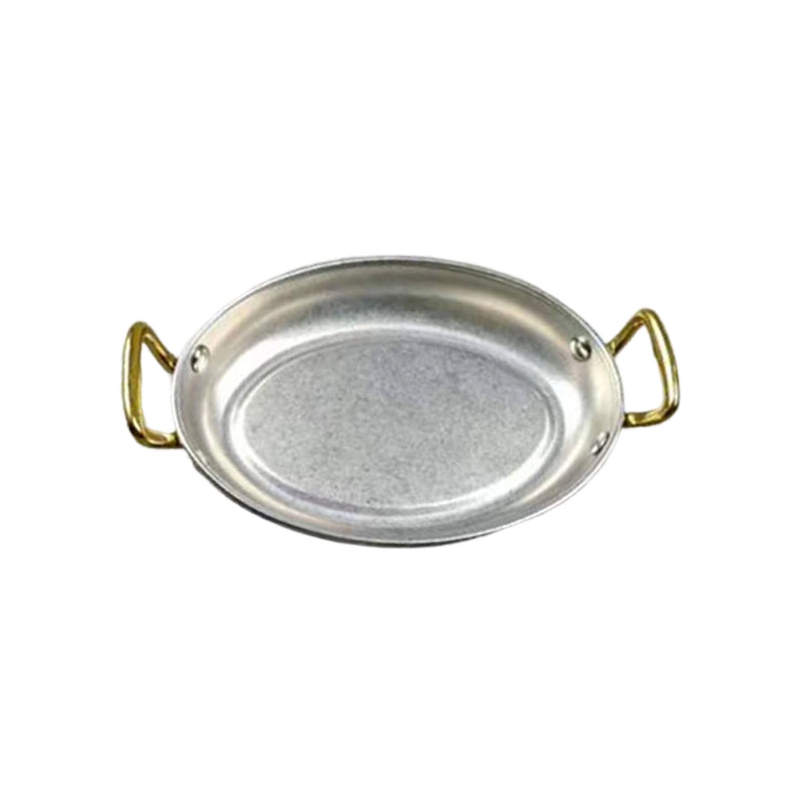 Hsyzygian Retro Nonrust Steel Dinner Plate for Fine Dining and Family Gatherings Sturdy Rustproof Easy to Cleaning Elegant Serving Plate