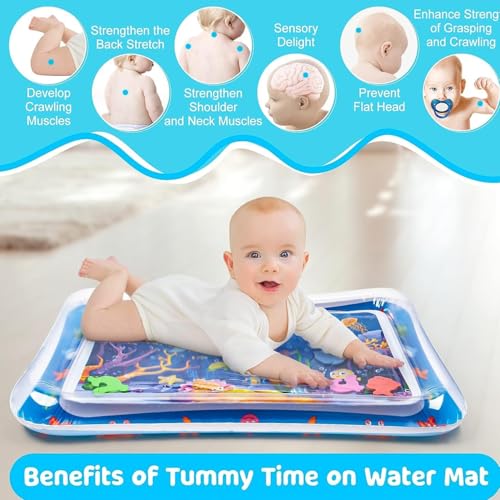 Image of Mashes Baby Water Play Mat Toy Inflatable Tummy Time Leak-Proof||Fun Activity Play Center Indoor & Outdoor for Babies, Infants & Toddlers, 3 to 12 Months (Octopus, Multicolor, Pack of 1)(Square)