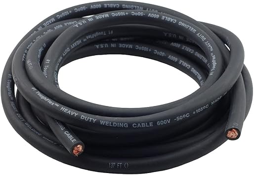 WeldingCity 10-ft 1 -AWG الولايات المتحدة الأمريكية كابل لحام ثقيل عالي المرونة EPDM سترة مطاطية 600V -50C-105C أسود