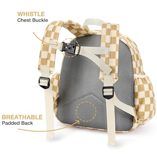 Image of STEAMEDBUN Corduroy Toddler Backpack for Girls 2-4: Kids backpack for Boys Girls - 12 inch Preschool Kindergarten Backpacks - Checkered