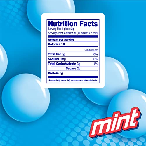 Image of Mentos Chewy Mint Candy Roll, Peppermint, 1.32 ounce /14 Pieces (Pack of 6) multi pack