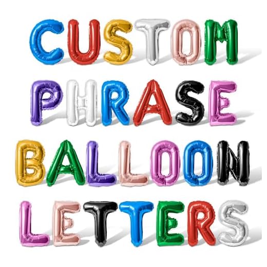 Letter Balloons - Custom Phrase 16" Inch Alphabet Letters & Numbers Foil Mylar Balloon - Create Your Own Balloon Banner