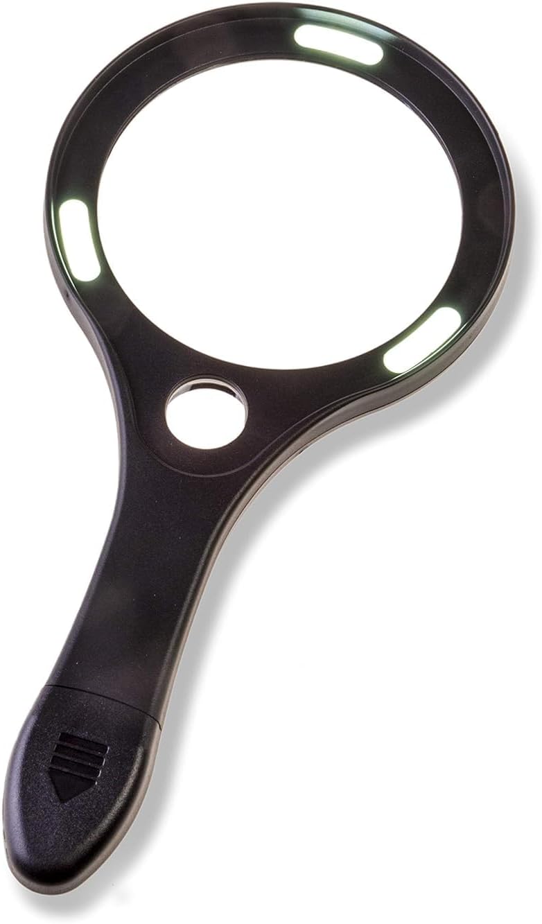Lume Series COB LED 2.5x Aspheric Hand-Held Magnifier and 7x Spot Lens with Two Brightness Settings (AS-90)