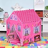UCRAVO Waterproof Kids Play Tent House - Foldable Indoor/Outdoor Castle Playhouse for Boys & Girls, Princess/Prince Dollhouse Theme, Portable Toddler Tent for Fun & Imaginative Play, Baby's Gift