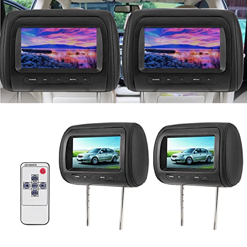 KIMISS Pantalla LCD 7" para Asiento de Coche, Ajustable con Control inalámbrico, Reproductor, diseño ergonómico, visualización Dual, Compatible con vehículos