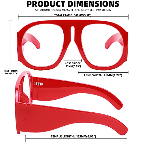 Image of FEISEDY Oversized Blue Light Blocking Glasses Women Men Big Plastic Aviator Frame Eyewear Clear Lens Computer Glasses B2371