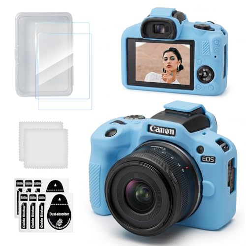 Étui Canon EOS R100 et protection d'écran LCD en silicone souple noir léger