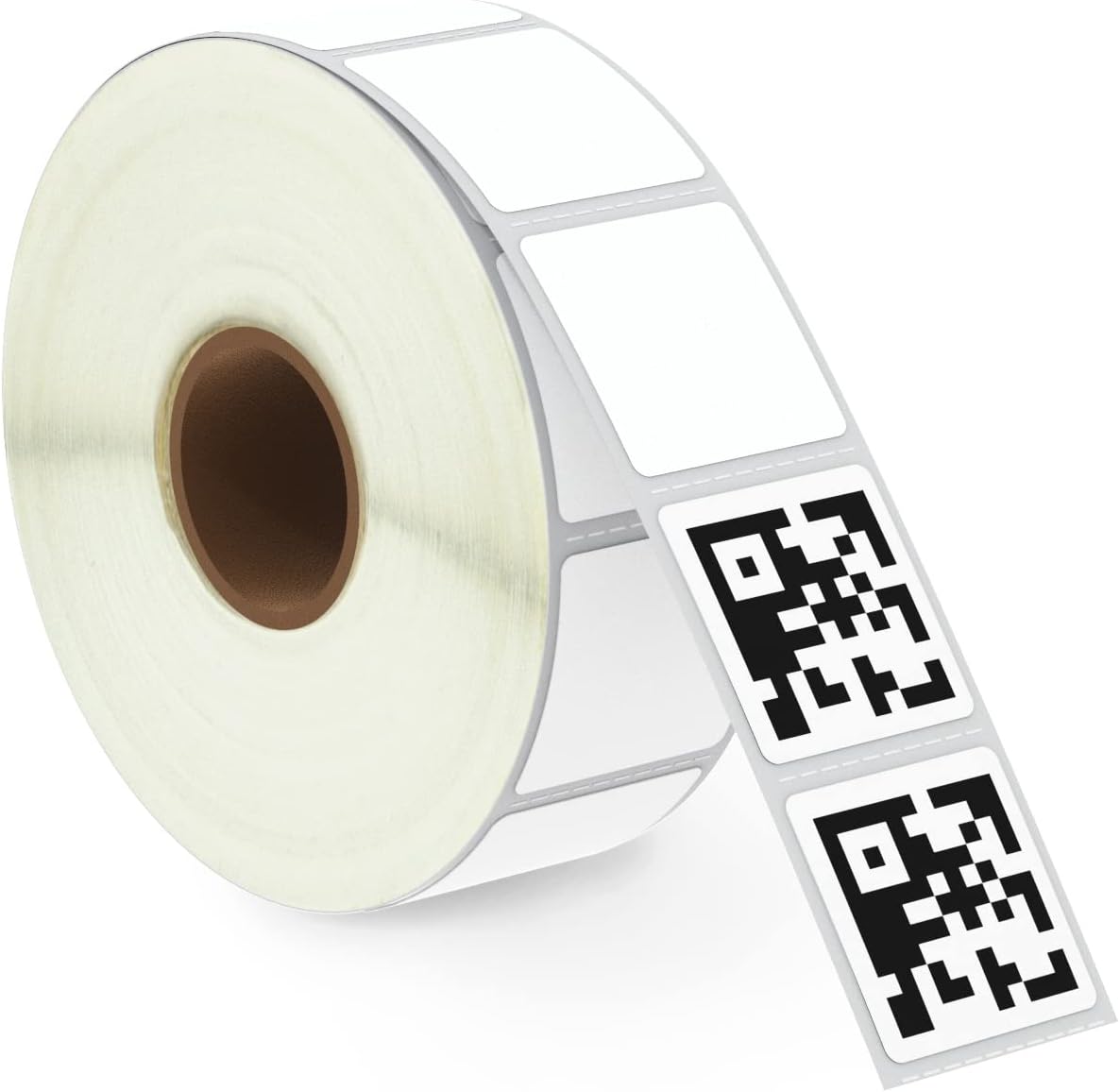 BETCKEY - 1" x 1" (25 mm x 25 mm) Square QR Code Labels Compatible with Zebra & More Label Printer,Premium Adhesive & Perforated [10 Rolls, 13800 Labels]