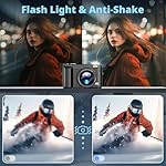 4K Digital Camera for Photography, UHD Autofocus 48MP 180° Flip Screen 16X Zoom Compact Point Shoot Vlogging Camera for YouTube with 2 Batteries, 32GB Card (Black) - Image 5