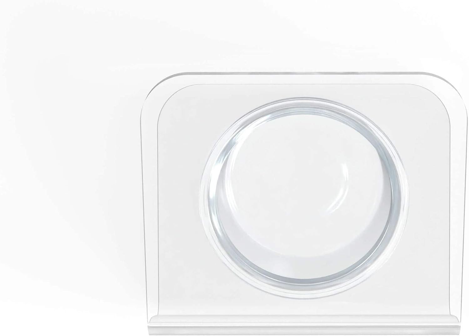 Clearly Loved Pets Modern Acrylic Glass Bowl Feeders, Angled Style, Single Bowl, Clear