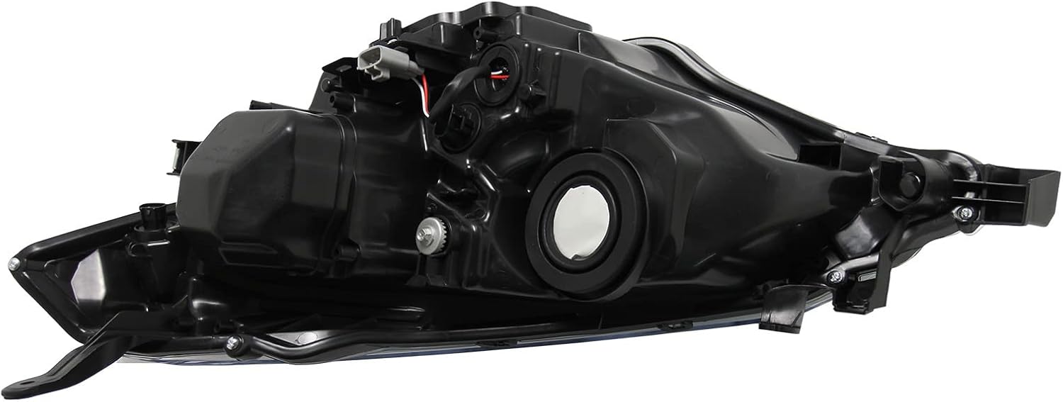 Headlight Assembly Fit For 2014-2016 Toyota Corolla[4-Door Sedan] Halogen Headlamp Replacement Driver Passenger Side Black Housing Amber Reflector No Bulbs