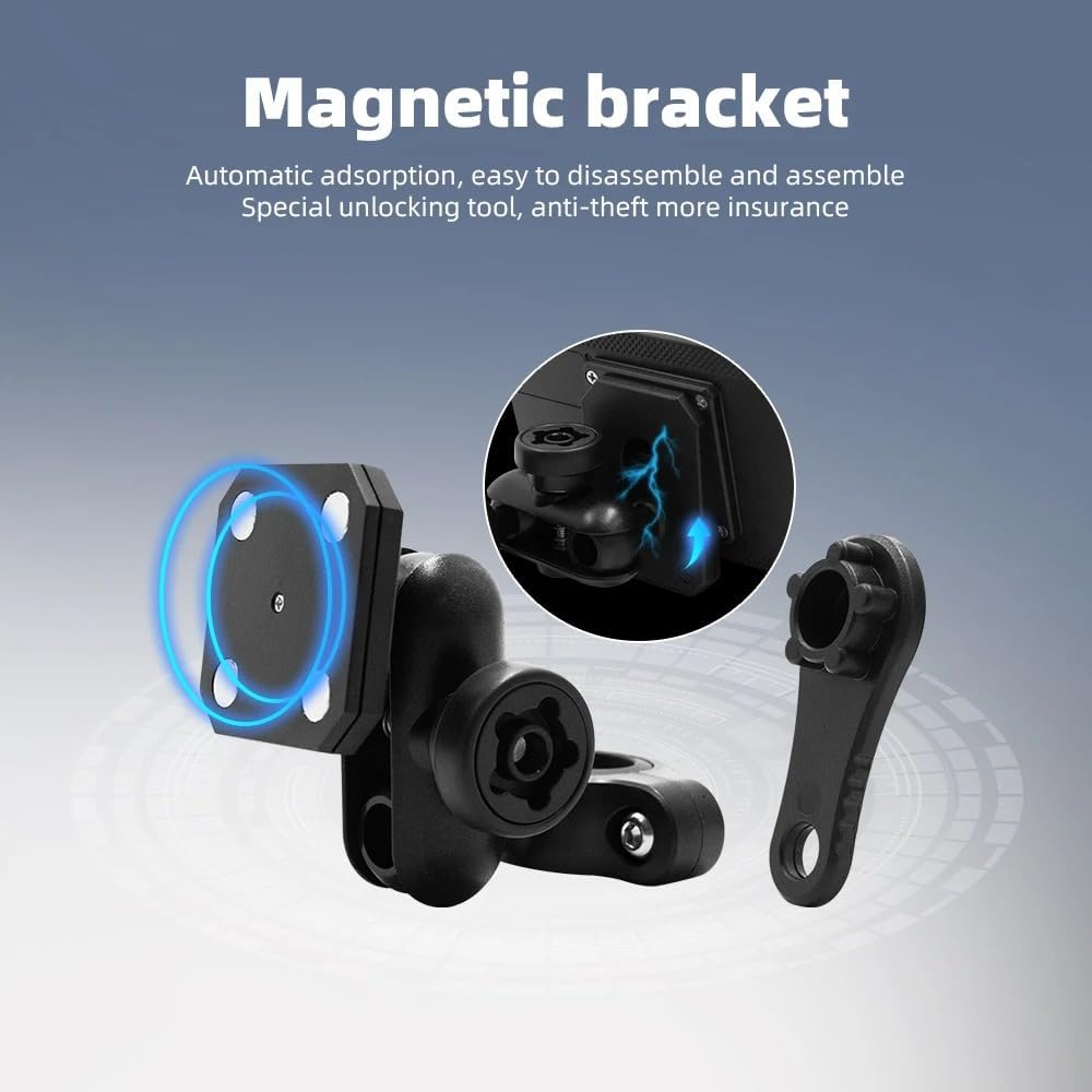 6" Wireless CarPlay & Android Auto Motorcycle Smart Screen, 1560x720 HD IPS Display, Magnetic Bracket, IP67 Waterproof, Bluetooth 5.0, Linux OS Dashboard (M9 / M9-DVR Optional) (M9)