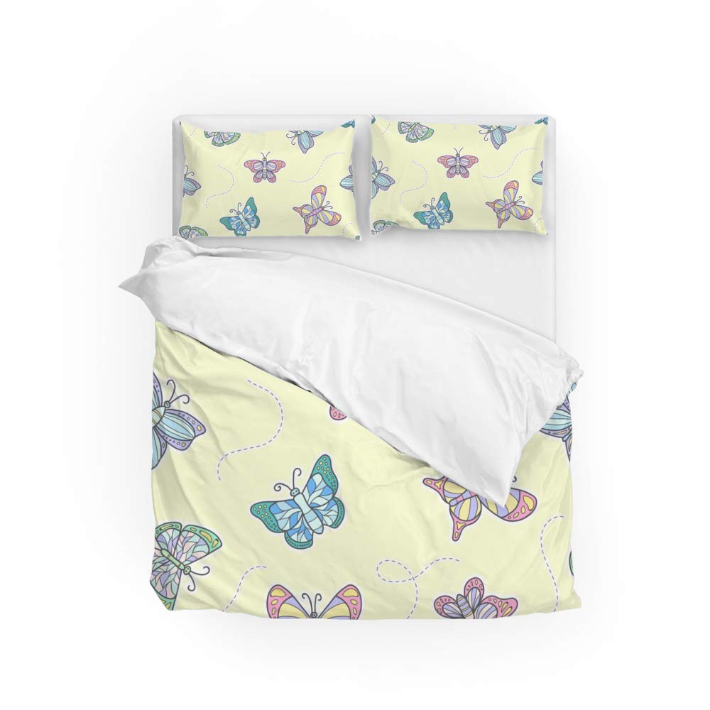 Housse de couette papillon facile d'entretien et anti-décoloration