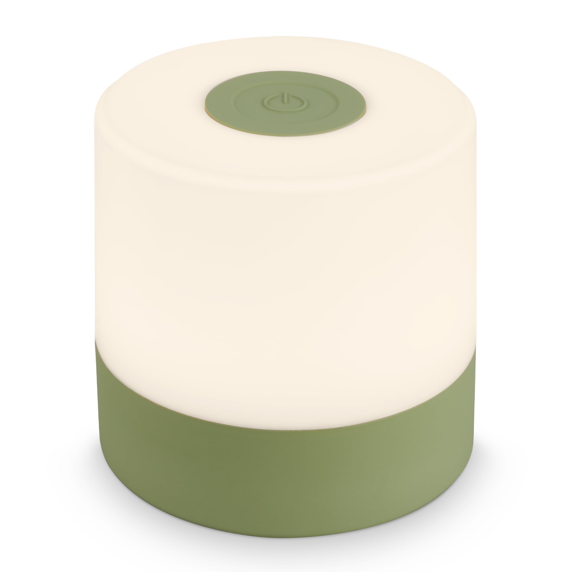 BRILONER - Mini lampada da tavolo senza fili, ricaricabile, a batteria, lampada da scrivania dimmerabile, abat jour, USB-C, lampada comodino senza fili, 2W 150lm 2.700K, 7x7 cm, Bianco Caldo, verde