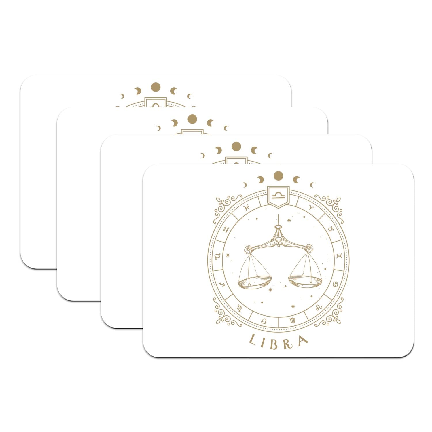 Set de table astrologie caoutchouc blanc lot de 4 grands tapis de table tarot et cartomancie