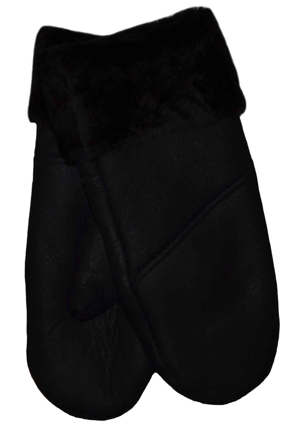 SamWo, Handschuhe/Fäustlinge für Damen, 100% Lammfell, Größe: M, schwarz q Fashion