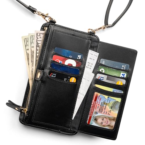 Image of Claasico Crossbody Phone Purse for Women - RFID Phone Case Wallet w /Magnetic Closure & Separate Zipper Pocket Crossbody Bag