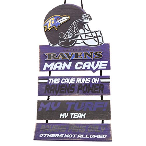 FOCO Baltimore Ravens NFL Mancave Team Logo Man Cave Hanging Wall Sign
