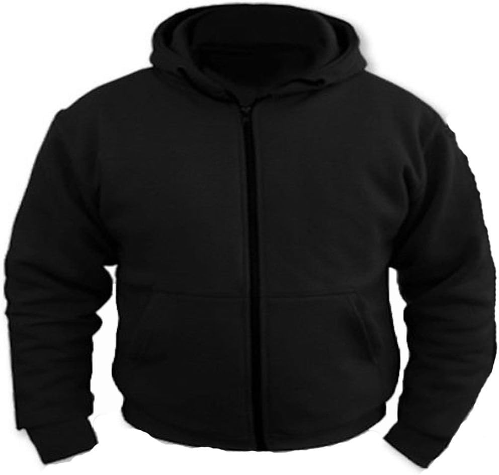 Australian Bikers Gear Motorrad Hoodie, Kapuzenjacke, schwarz, vollständig gefüttert mit verstärktem Dupont™ Kevlar®, fünf herausnehmbare CE Protektoren, Größe: 3XL = 50