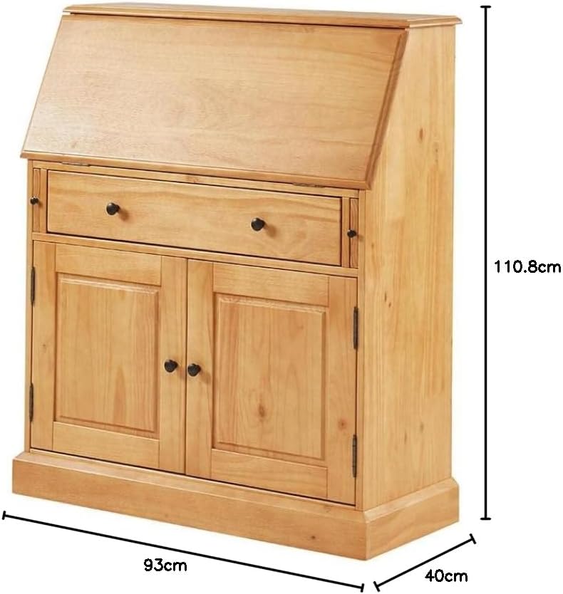 Vente-unique CLEORE Secretary Desk with key dimensions labeled: 93cm length, 40cm depth, 110.8cm height