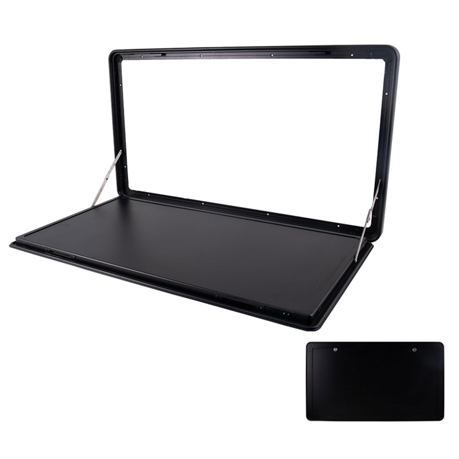 Tavolo Ribaltabile da Parete, Tavolo da Picnic Esterno per Camper, Tavolo da Parete Pieghevole in Lega di Alluminio Premium con Serratura(Black,80 * 45cm/31 * 18in)