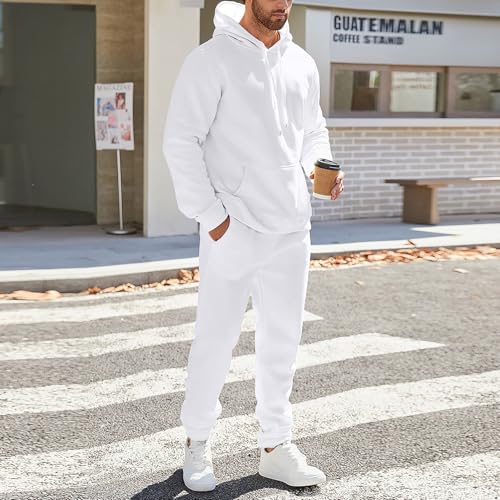 Men's Tracksuits, 2 Piece Tracksuit Set Outfits Jogging Sweatsuit Workout Athletic Long Sleeve Hoodie and Sweatpants Set3