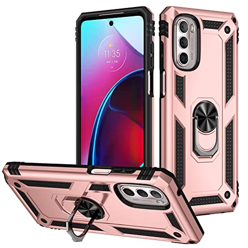 Elubugod Case for Motorola Moto G Stylus 2022 4G Case Cover,Magnetic Car Mount Bracket Shell Case for Motorola Moto G Stylus 3rd gen 2022 XT2211DL XT2211-1 XT2211-2 Case Pink