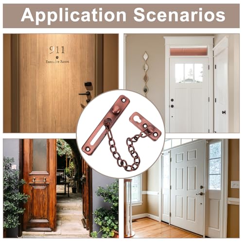 Cadenas de seguridad para puerta (2 uds.), pestillos antirrobo de acero inoxidable para el hogar 4