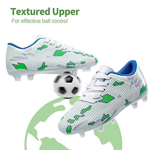 Dream Pairs Boys Girls Soccer Cleats Kids Football Shoes Sdso2301K Size 2 Little Kid White Green #TOP2