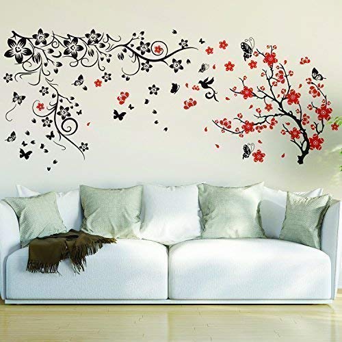 Wallflexi - Adhesivos murales de Flores de Primavera, decoración para el hogar, Multicolor, para Sala de Estar, guardería, Escuela, Restaurante, Hotel, café, Oficina, decoración del hogar