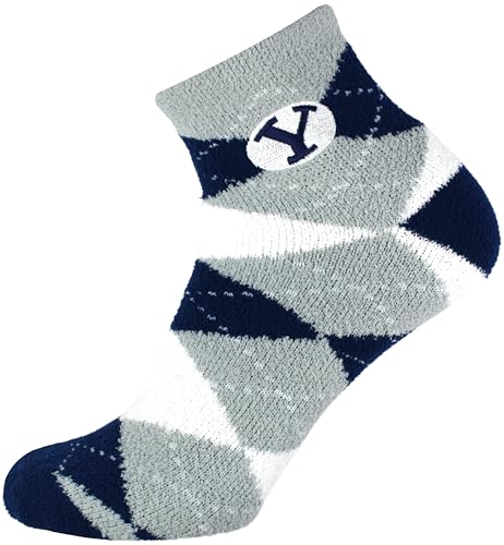 Donegal Bay BYU Cougars NCAA Argyle Fuzzy Sleep Socks - DB Fan Gear