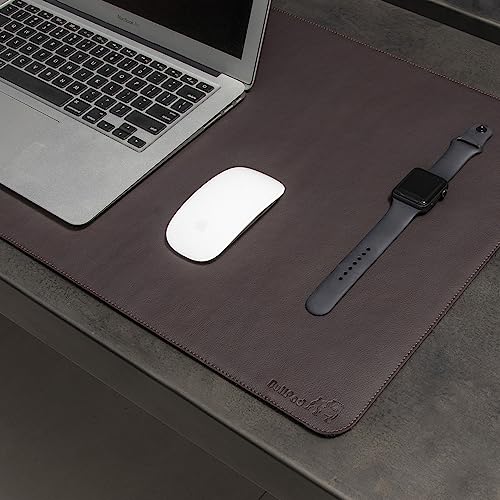 Mousepad Bullpad em Couro Sintetico Fundo Emborrachado com as bordas costuradas (CAFE)