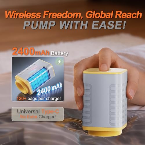 Image of 10-Pack Vacuum Bags for Travel with Wireless Rechargeable Pump, Carry-on Size Compression Packing Bags for Luggage & Suitcase, Space Saver for Clothes & Clothing, 10 Combo Travel Size, Fast 3S Vacuum