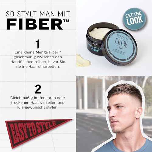 5. Bild von AMERICAN CREW – Classic Fiber, 85 g, Haarwachs für Männer, Haarprodukt mit starkem Halt, Stylingprodukt für viel Textur & mattes Finish, zur täglichen Anwendung