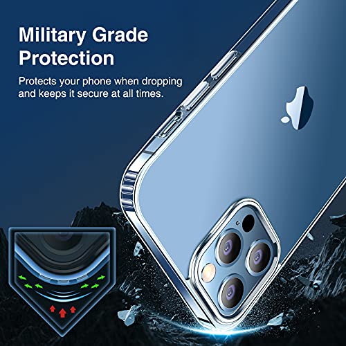 Elando for iPhone 12 Pro Max Phone Case, Anti-Yellowing Clear Phone Case, Super Slim Phone Case (0.39" Added) - Crystal Clear - Image 5