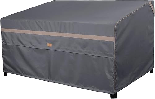 Fundas impermeables para muebles de patio, resistentes a la decoloración, fundas para sofá biplaza de patio de 2 plazas, 60 pulgadas de ancho x 34
