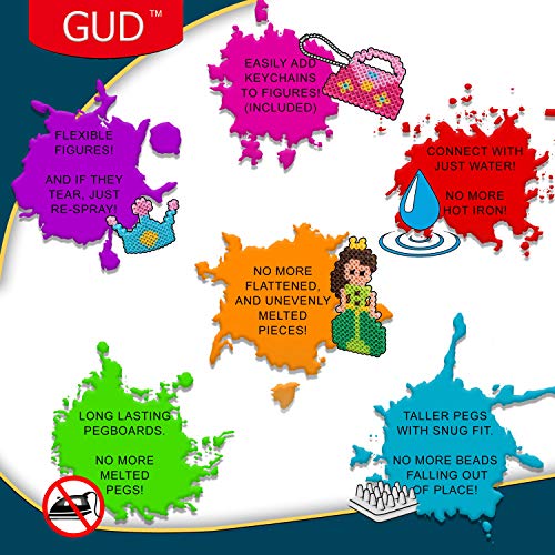 Kids Diy Water Fuse Non Iron Super Beads Girls Arts And Crafts Toy Set. Girls Indoor Activity Fun Project Little Princess Crafts Kit For Girls. Birthday Gift Age 4 5 6 7 8 9 Year Old Girl Perler Beads #TOP5