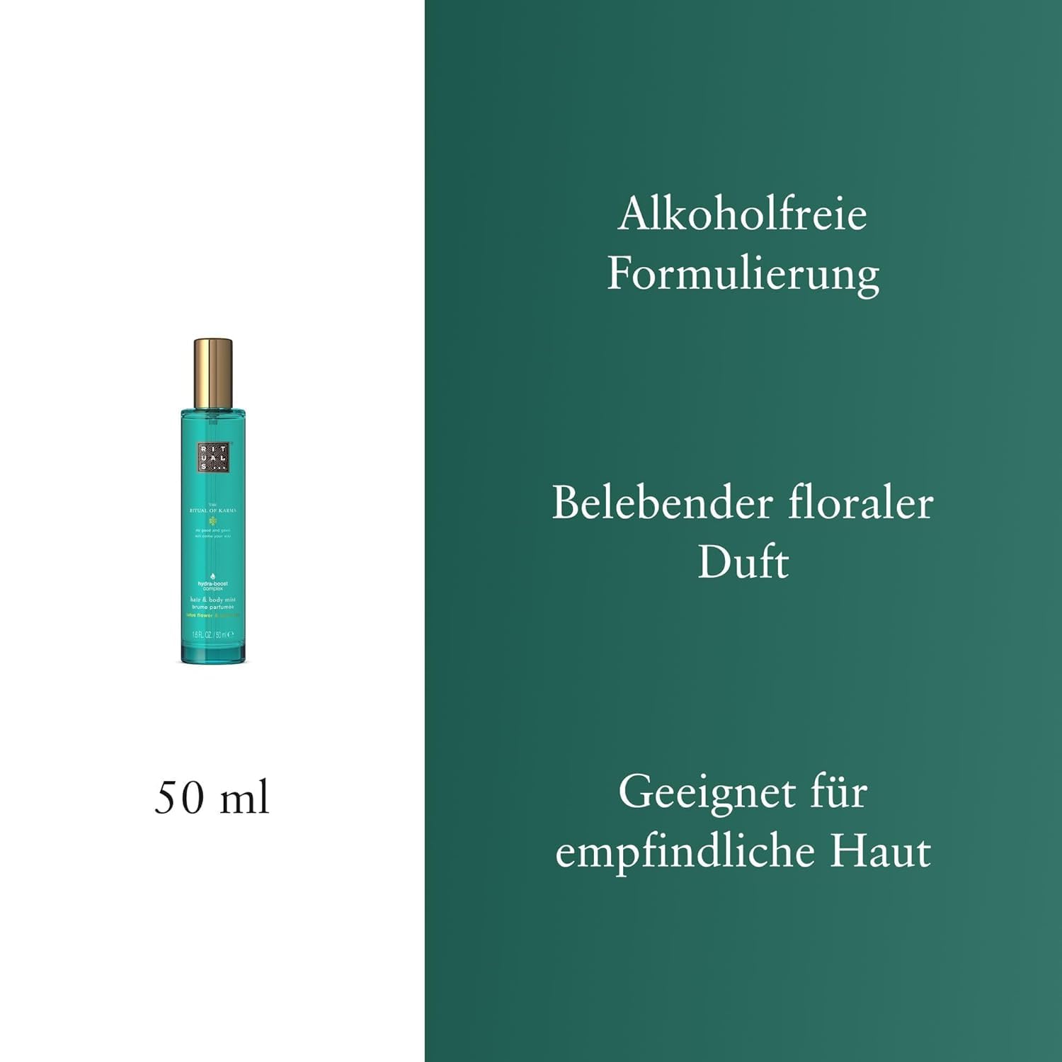 RITUALS Spray Capelli e Corpo di The Ritual of Karma – con Fiore di Loto e Tè Bianco – Fragranza fiorita rigenerante - 50 ml
