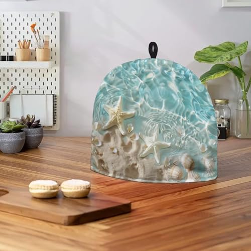 Image of Hudotybom Beach Starfish Tea Cozy for Teapot - Insulated Large Teapot Cover to Keep Warm Tea Kettle - Machine Washable Coffee Pot Cloth - Kitchen Home Decorations